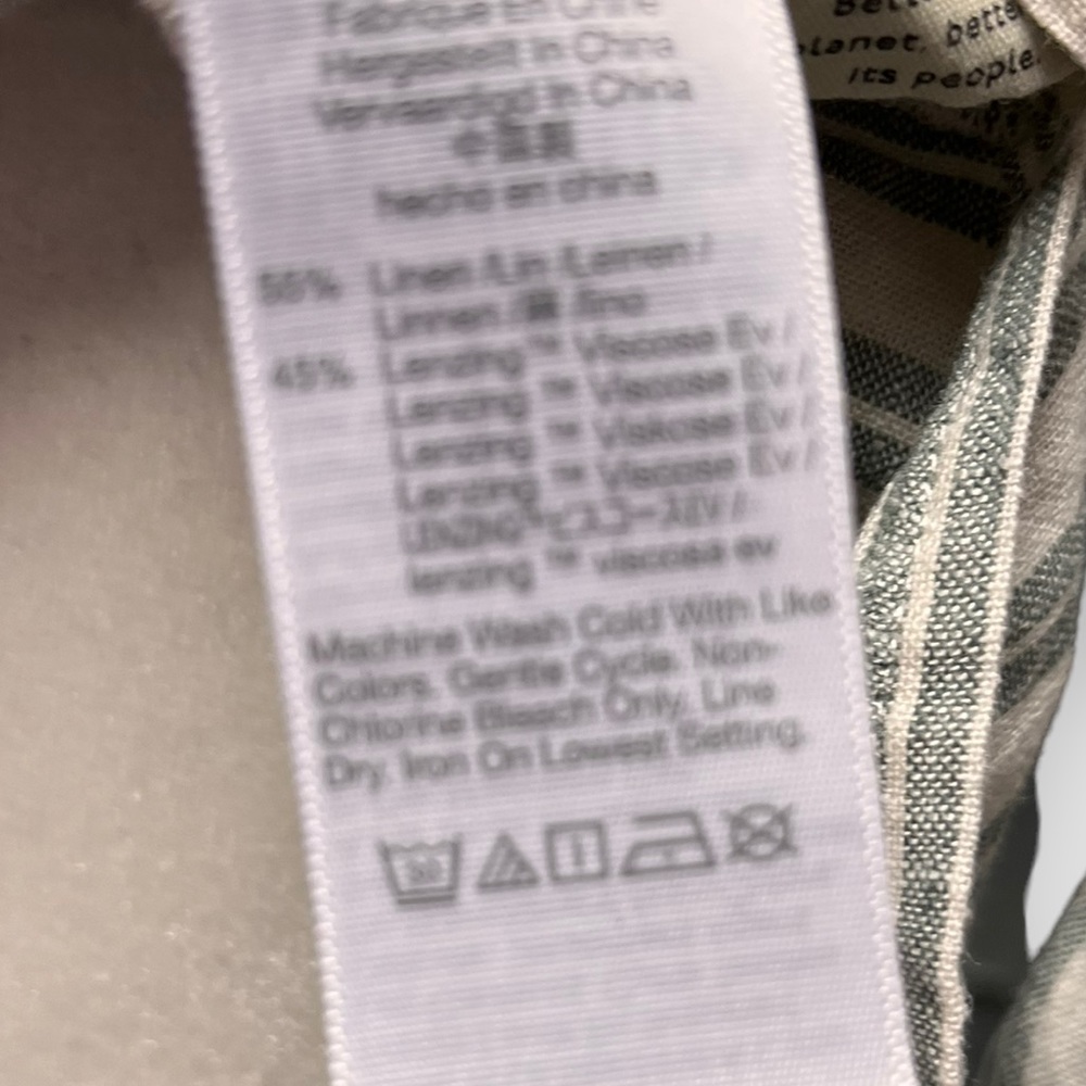 Madewell Linen-Blend Lakeline Popover Shirt in Hester Stripe  Xs - Picture 9 of 10
